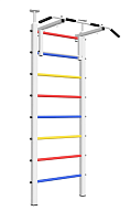 Шведская стенка Sv Sport враспор (Турник стандарт) (258-275см) Н 701  ( Белый) ( Разноцветные перекладины )