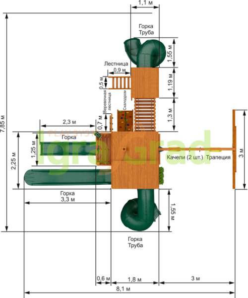 картинка Детская площадка IgraGrad "Великан 4" (Макси) от магазина Лазалка