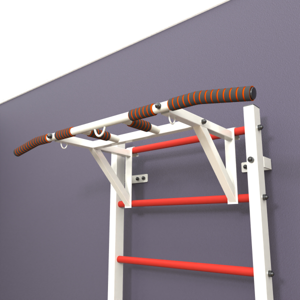 Шведская стенка «LittleSport» White Pull-Up красные ступени
