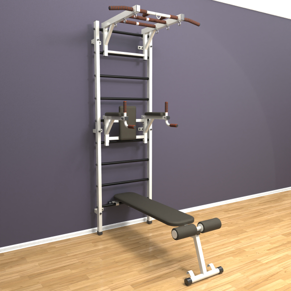 Шведская стенка «LittleSport» White Long 3.0 черные ступени